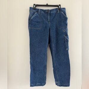 Lands' End Women’s 10 Petite Flannel Lined Wide Leg Warm Winter Jeans Outdoor